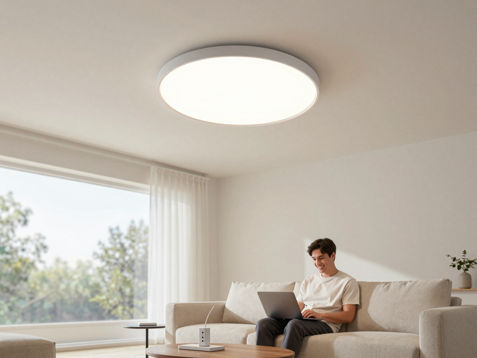 Completed electrical work in a modern home